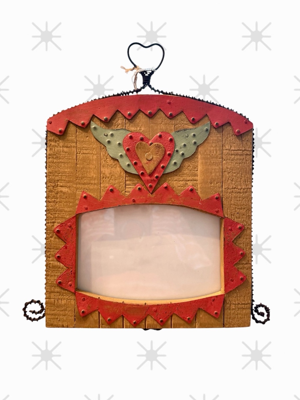 NWT Kathryn Arnett 4x6 Photo Frame -Handmade in India -Folk Art Wooden Recycled